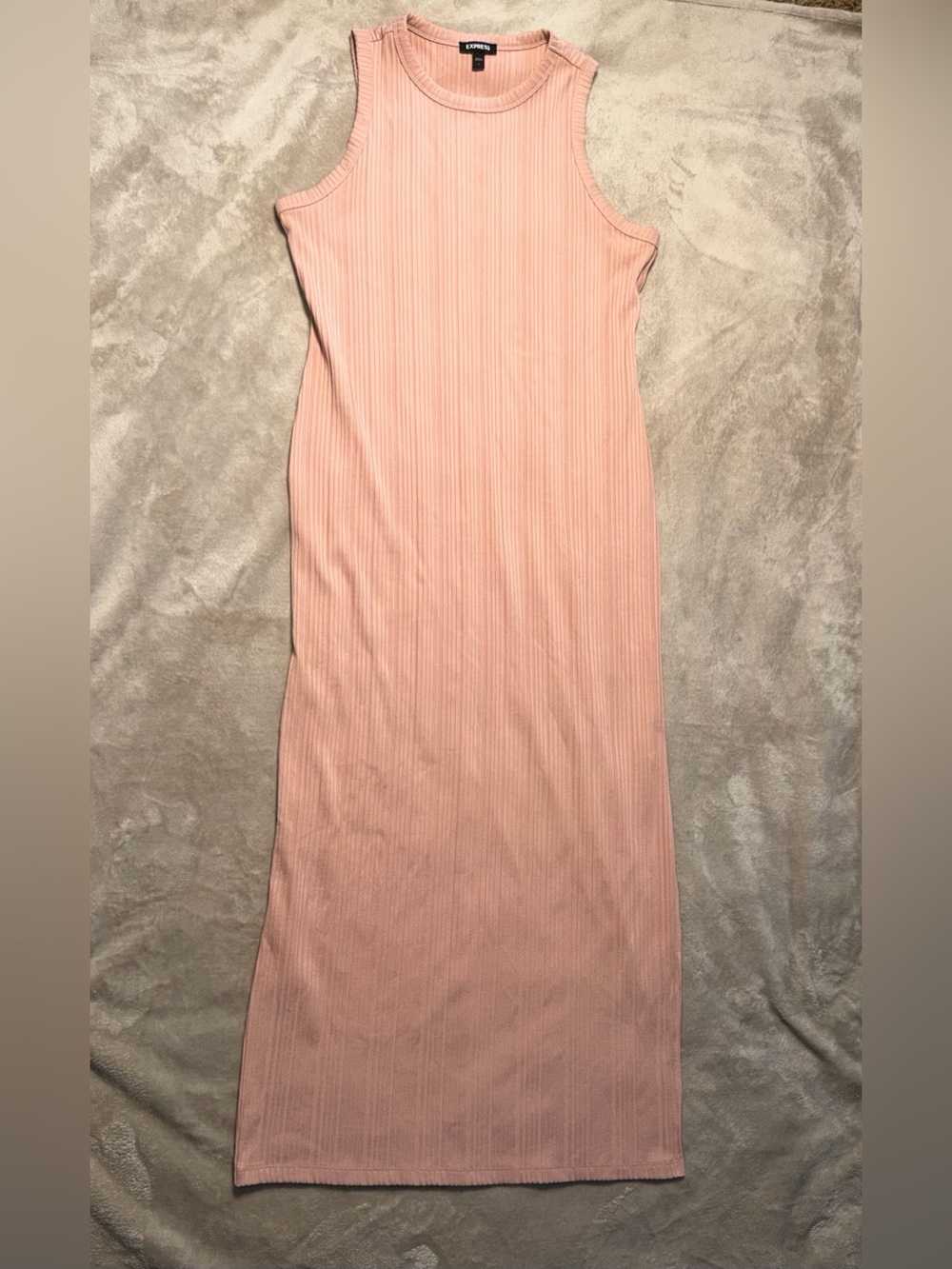 Express Blush Pink Ribbed Maxi Dress | Size Large